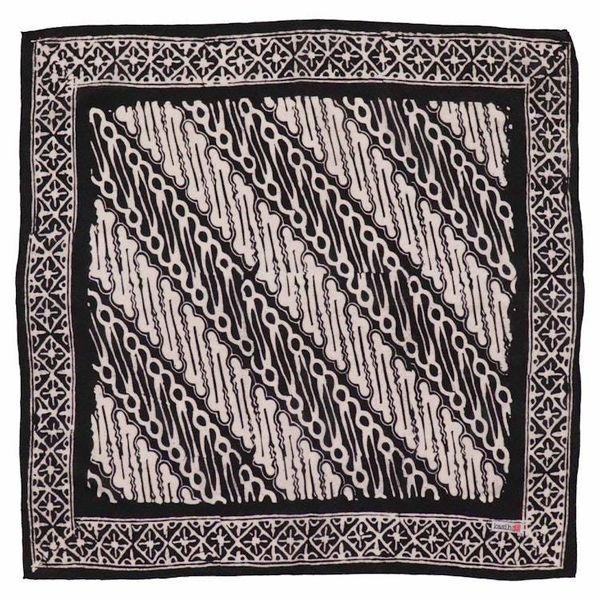 Alternate image for Hand Dyed Batik Bandana, 100% Soft Cotton, Liris in Black, White, Monochromatic