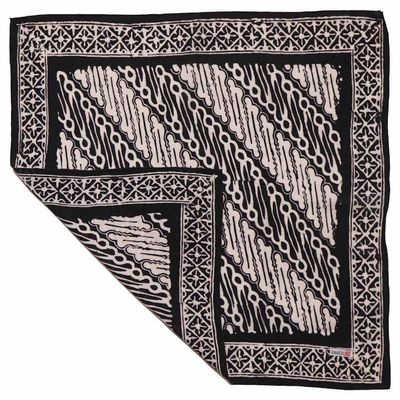 Alternate image for Hand Dyed Batik Bandana, 100% Soft Cotton, Liris in Black, White, Monochromatic