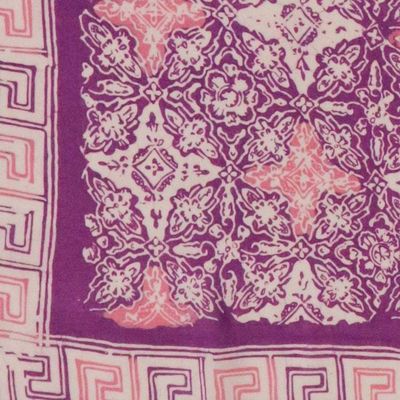 Alternate image for Large 39 Hand Dyed Batik Bandana, 100% Soft Cotton, Lavender Love