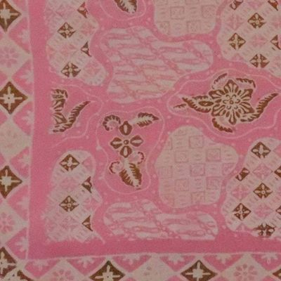Alternate image for Hand Dyed Batik Bandana, 100% Soft Cotton, Blush Mosaic, Pink Brown, Fair Trade