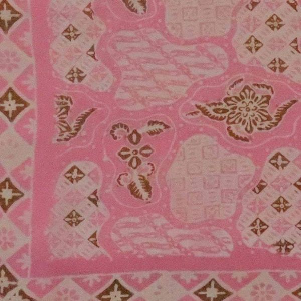 Alternate image for Hand Dyed Batik Bandana, 100% Soft Cotton, Blush Mosaic, Pink Brown, Fair Trade