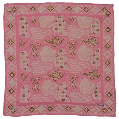 Alternate image for Hand Dyed Batik Bandana, 100% Soft Cotton, Blush Mosaic, Pink Brown, Fair Trade