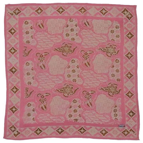 Alternate image for Hand Dyed Batik Bandana, 100% Soft Cotton, Blush Mosaic, Pink Brown, Fair Trade