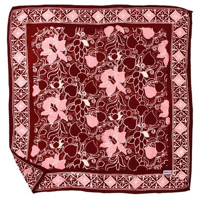 Alternate image for Hand Dyed Batik Bandana, 100% Soft Cotton, Ruby Bloom, Red, Pink