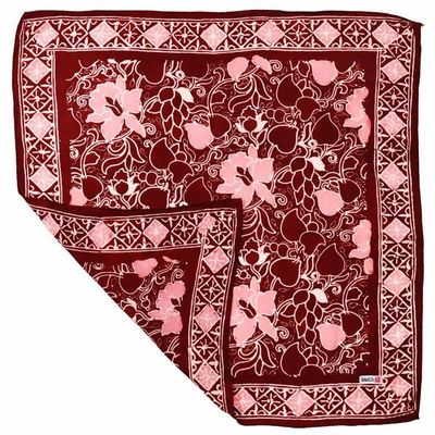 Alternate image for Hand Dyed Batik Bandana, 100% Soft Cotton, Ruby Bloom, Red, Pink