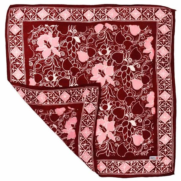 Alternate image for Hand Dyed Batik Bandana, 100% Soft Cotton, Ruby Bloom, Red, Pink