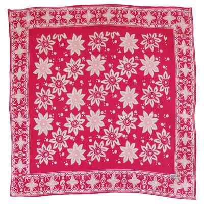 Alternate image for Hand Dyed Batik Bandana, 100% Soft Cotton, Garnet Petal, Pink, Red