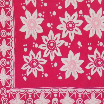 Alternate image for Hand Dyed Batik Bandana, 100% Soft Cotton, Garnet Petal, Pink, Red