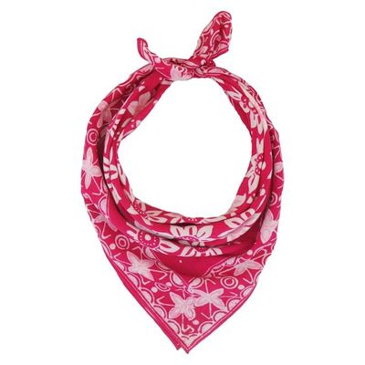 Alternate image for Hand Dyed Batik Bandana, 100% Soft Cotton, Garnet Petal, Pink, Red