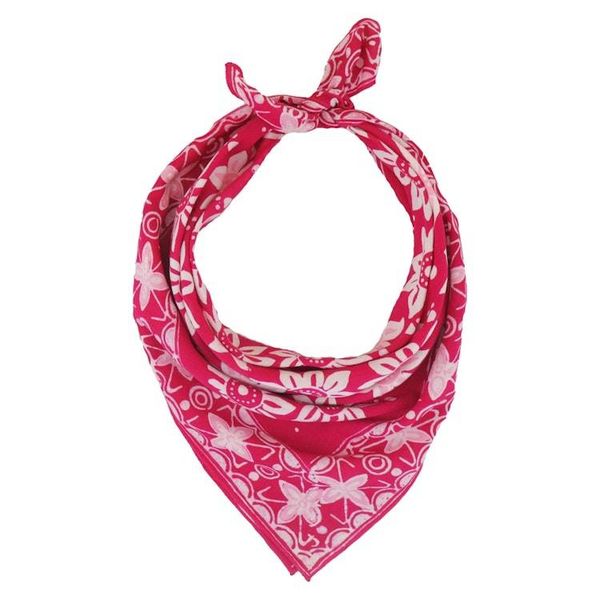 Alternate image for Hand Dyed Batik Bandana, 100% Soft Cotton, Garnet Petal, Pink, Red