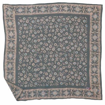 Primary image for Hand Dyed Batik Bandana, 100% Soft Cotton, Java Petals, Gray
