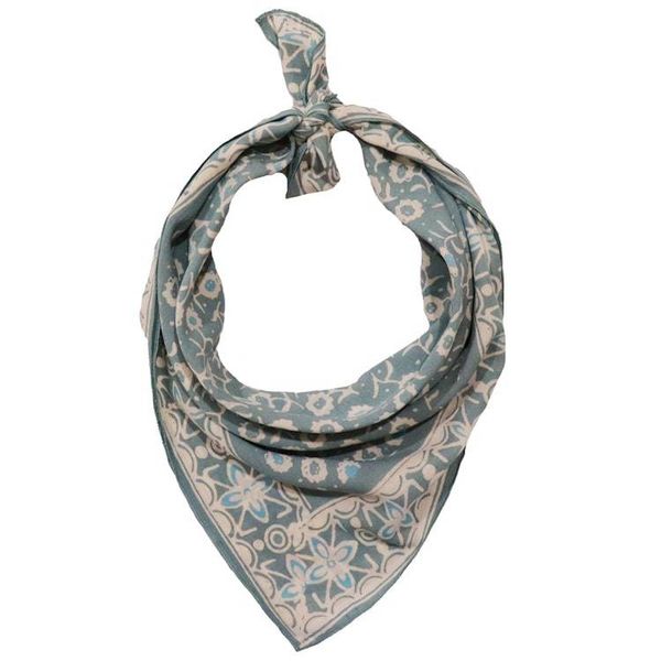Alternate image for Hand Dyed Batik Bandana, 100% Soft Cotton, Java Petals, Gray