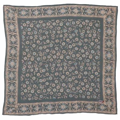 Alternate image for Hand Dyed Batik Bandana, 100% Soft Cotton, Java Petals, Gray