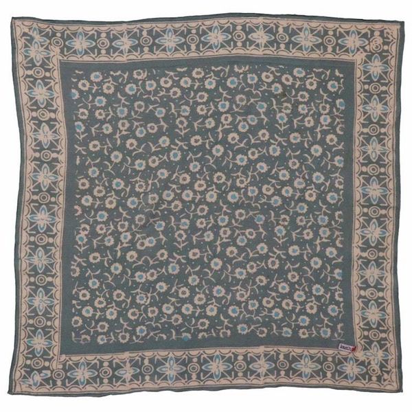 Alternate image for Hand Dyed Batik Bandana, 100% Soft Cotton, Java Petals, Gray