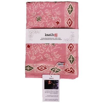 Alternate image for Hand Dyed Batik Bandana, 100% Soft Cotton, Cotton Candy, Pink, Red, Green