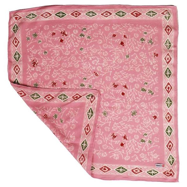 Alternate image for Hand Dyed Batik Bandana, 100% Soft Cotton, Cotton Candy, Pink, Red, Green