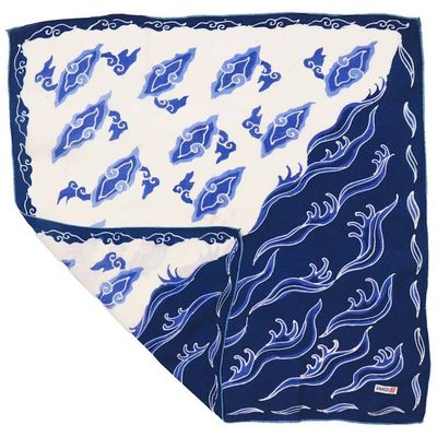 Alternate image for Fully Hand Drawn Batik Tulis Bandana, Floating on Water