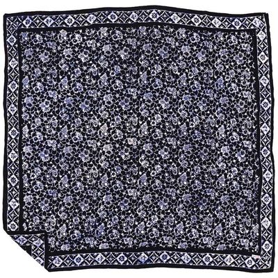 Primary image for Large 39 Hand Dyed Batik Bandana, 100% Soft Cotton, Boulder in Black and Navy Blue