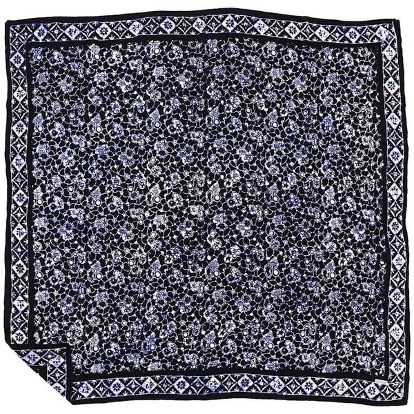 Alternate image for Large 39 Hand Dyed Batik Bandana, 100% Soft Cotton, Boulder in Black and Navy Blue