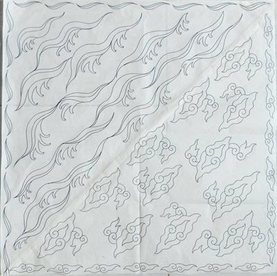 Alternate image for Fully Hand Drawn Batik Tulis Bandana, Floating on Water
