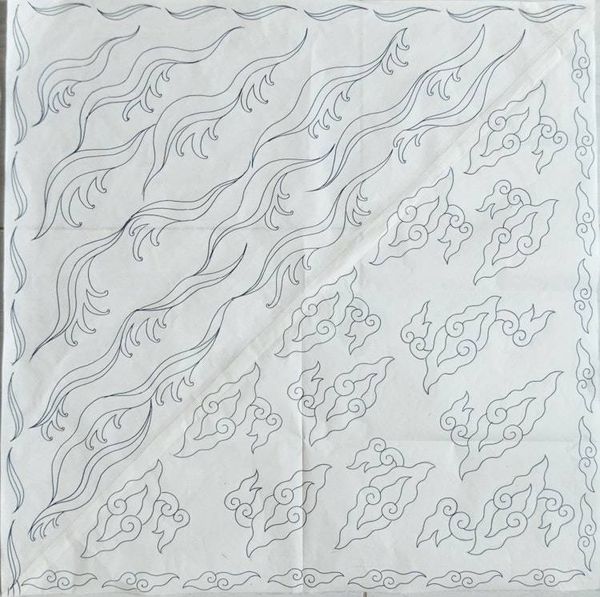 Alternate image for Fully Hand Drawn Batik Tulis Bandana, Floating on Water