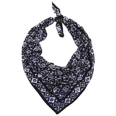 Alternate image for Large 39 Hand Dyed Batik Bandana, 100% Soft Cotton, Boulder in Black and Navy Blue