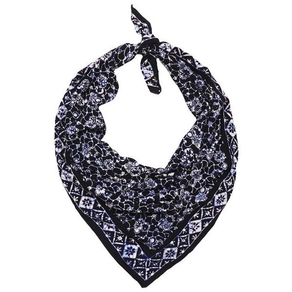 Alternate image for Large 39 Hand Dyed Batik Bandana, 100% Soft Cotton, Boulder in Black and Navy Blue