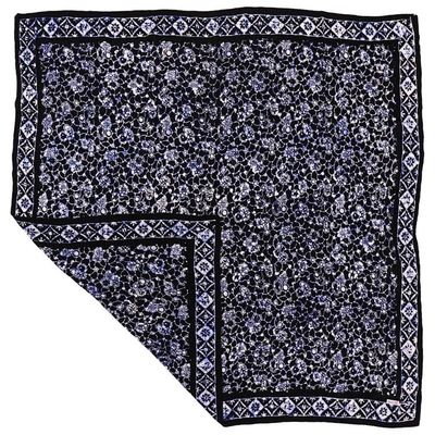 Alternate image for Large 39 Hand Dyed Batik Bandana, 100% Soft Cotton, Boulder in Black and Navy Blue