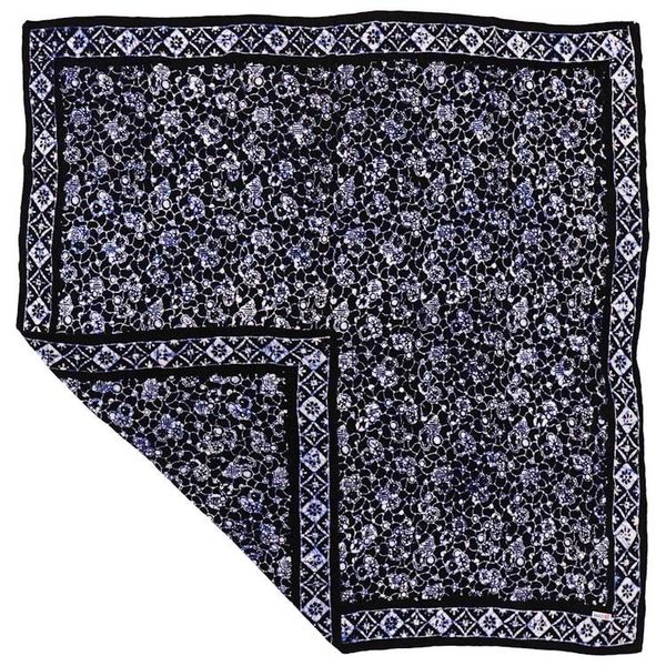 Alternate image for Large 39 Hand Dyed Batik Bandana, 100% Soft Cotton, Boulder in Black and Navy Blue