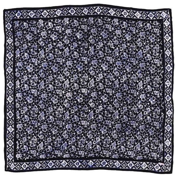 Alternate image for Large 39 Hand Dyed Batik Bandana, 100% Soft Cotton, Boulder in Black and Navy Blue
