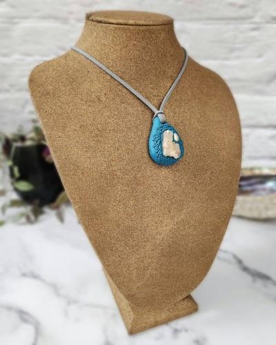 Alternate image for Quartz Cluster and Pearl Polymer Clay Pendant