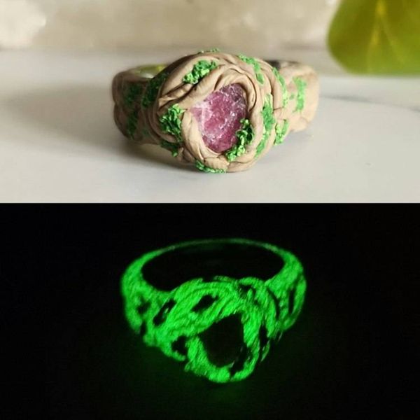 Alternate image for Pink Tourmaline Polymer Clay and Stainless Steel Ring