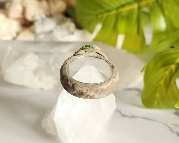Alternate image for Pink Tourmaline Polymer Clay and Stainless Steel Ring