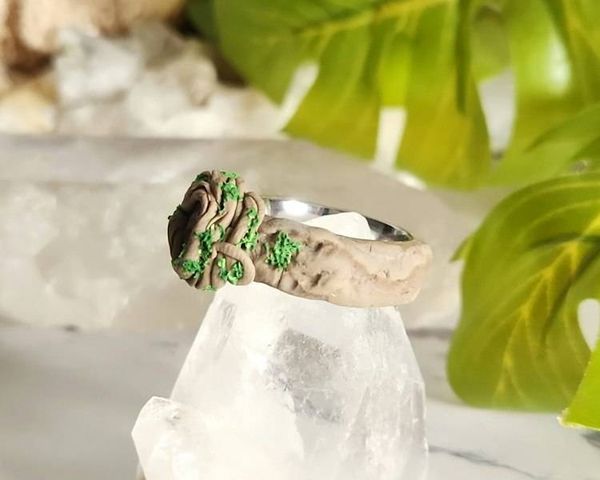 Alternate image for Pink Tourmaline Polymer Clay and Stainless Steel Ring