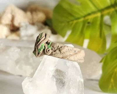 Alternate image for Pink Tourmaline Polymer Clay and Stainless Steel Ring
