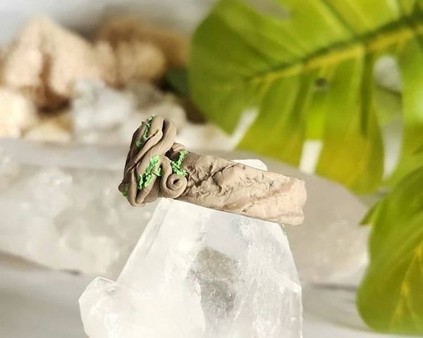 Alternate image for Pink Tourmaline Polymer Clay and Stainless Steel Ring