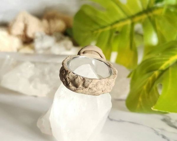 Alternate image for Pink Tourmaline Polymer Clay and Stainless Steel Ring