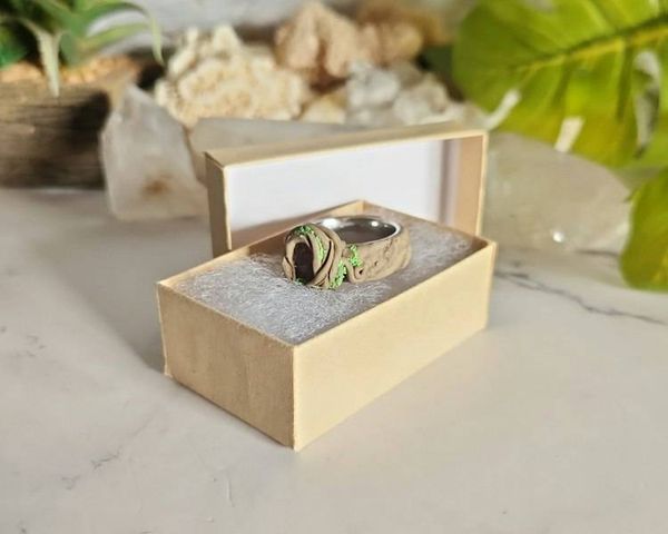 Alternate image for Pink Tourmaline Polymer Clay and Stainless Steel Ring