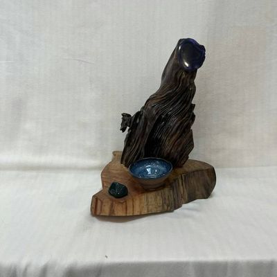 Alternate image for ‘Wolf Evening Star Protector‘ Hand-Shaped Nature Art From a Vintage Tree Root