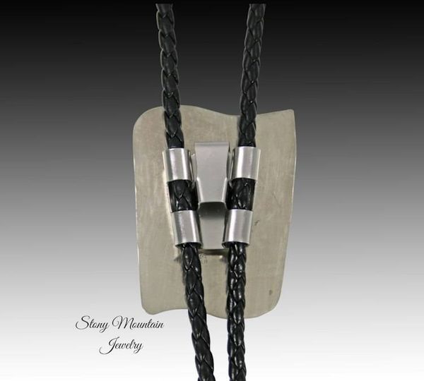 Alternate image for Handcrafted Kingman Turquoise Bolo Tie, Nickel Silver & Brass, Western Formal Wear, Essential Metals Collection