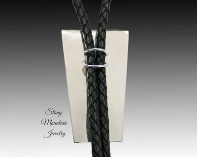 Alternate image for Native Silver Inlay Bolo Tie with Black Jade & Red Jasper, Custom Designer Wedding Bolo Ties for Men or Women, Unique Gift