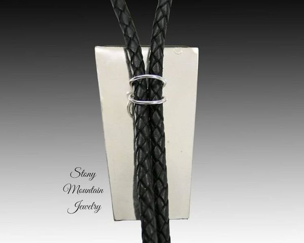 Alternate image for Native Silver Inlay Bolo Tie with Black Jade & Red Jasper, Custom Designer Wedding Bolo Ties for Men or Women, Unique Gift