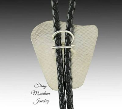 Alternate image for Unique Custom Wedding Bolo Tie, Modern Handcrafted Boulder Opal Designer Bolo Tie, One of a Kind Sterling Silver Bolo Ties for Men or Women