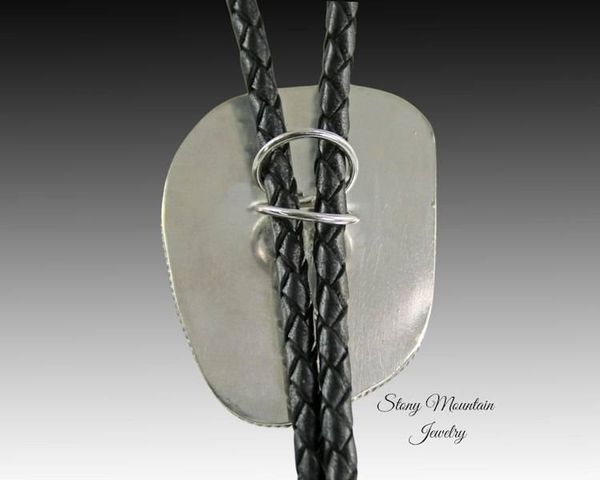 Alternate image for Australian Opal Bolo Tie, Custom Handcrafted Wedding Bolo Tie, Modern Sterling Silver Boulder Opal Designer Bolo Tie for Men or Women