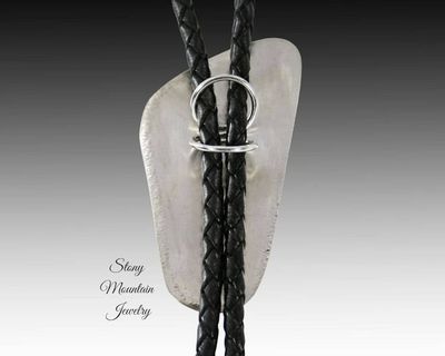 Alternate image for Turquoise Bolo Tie, Unique Turquoise & Feather Ridge Agate Custom Wedding Bolo Tie, Handcrafted Sterling Silver Bolo Tie for Men or Women