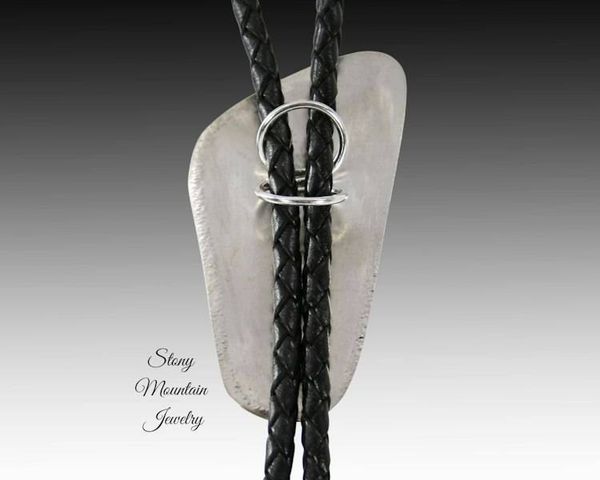 Alternate image for Turquoise Bolo Tie, Unique Turquoise & Feather Ridge Agate Custom Wedding Bolo Tie, Handcrafted Sterling Silver Bolo Tie for Men or Women
