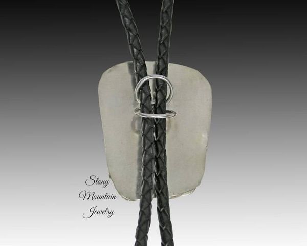 Alternate image for Turquoise Bolo Tie, Custom Handcrafted Wedding Bolo Tie, Kingman Turquoise & Spiny Oyster Stone Bolo Tie for Men or Women, Western Gift
