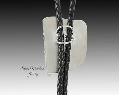 Alternate image for Unique Custom Wedding Bolo Tie, Modern One of a Kind Handcrafted Malachite Designer Bolo Tie Necklace, Sterling Silver Bolo Ties for Men or Women