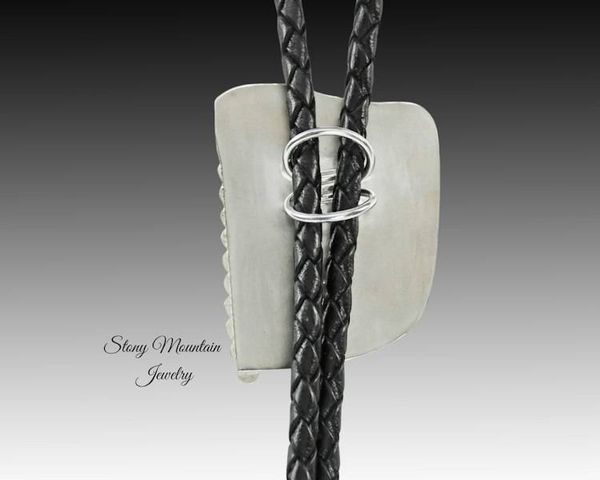 Alternate image for Unique Custom Wedding Bolo Tie, Modern One of a Kind Handcrafted Malachite Designer Bolo Tie Necklace, Sterling Silver Bolo Ties for Men or Women