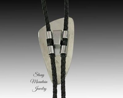 Alternate image for Custom Tiger Eye Wedding Bolo Tie in Nickel Silver & Brass, Unique Handcrafted Bolo Tie Necklace, Essential Metals Collection